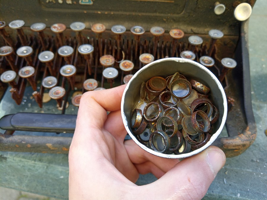 Everest Typewriter restoration detail