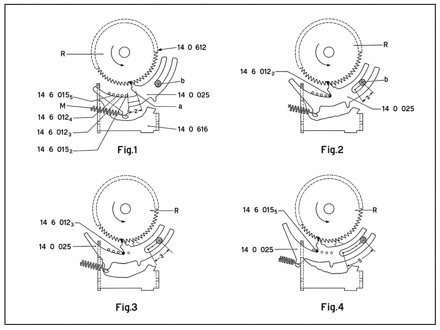 Olivetti Graphika escapement tecnical drawing