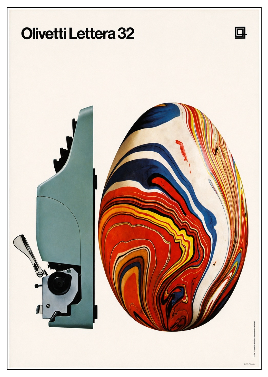 Olivetti Lettera 32 typewriter 1963's color advertise