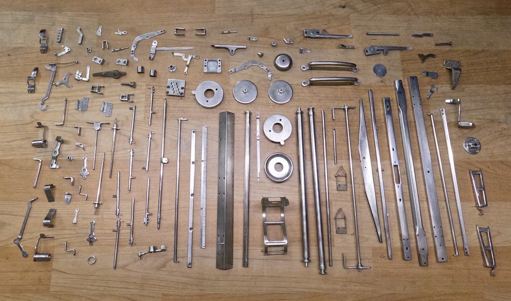 Olivetti M1 parts during brushing process