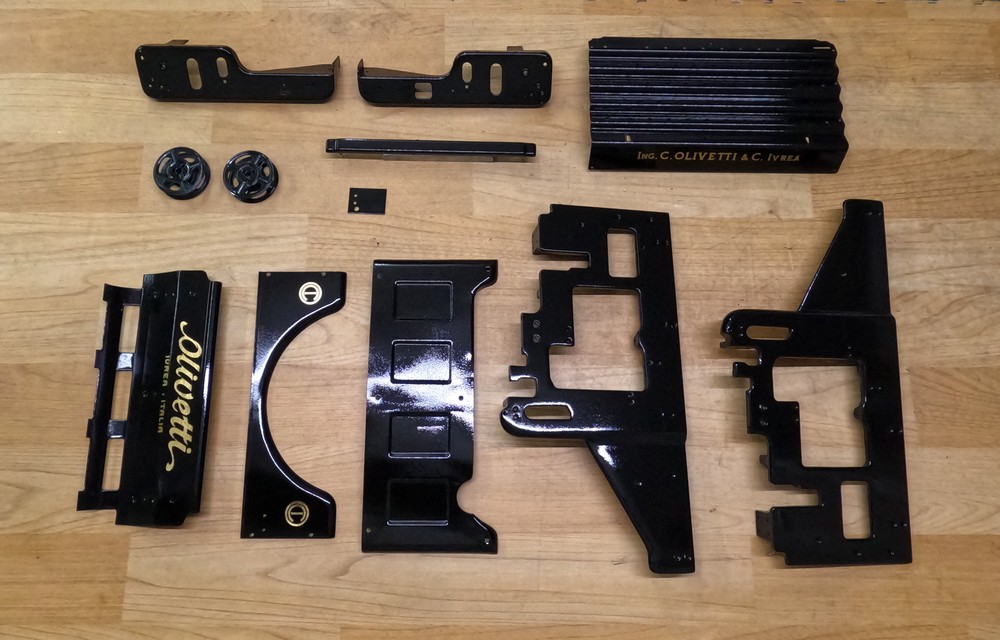 Olivetti M1 typewriter painted metal parts.