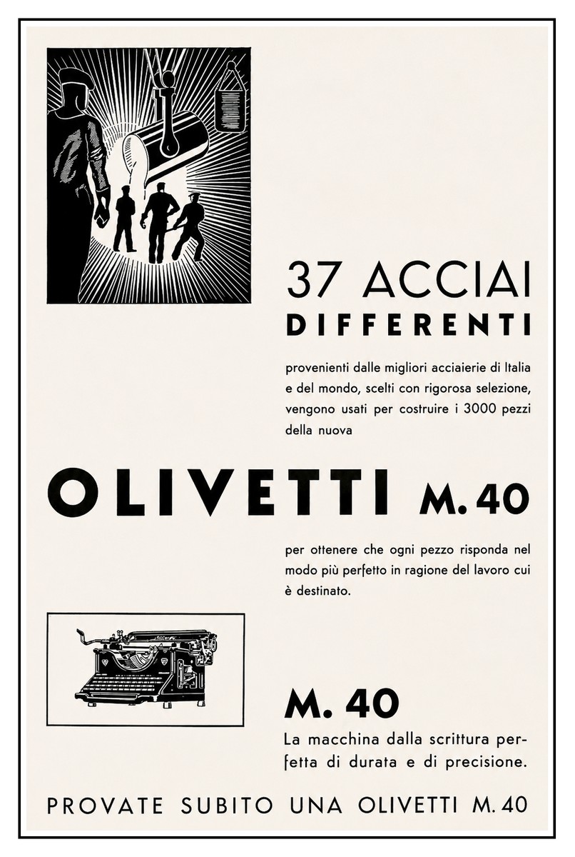 Olivetti M40 typewriter 1930s black and white advertisement